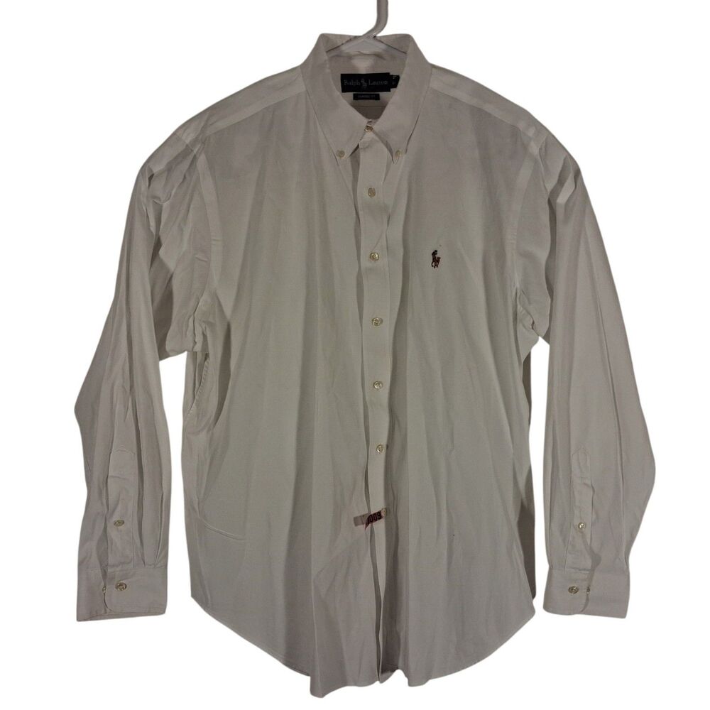 Ralph Lauren shirt mens XL Xlarge 17 34/35 white dress flesh pony classic fit